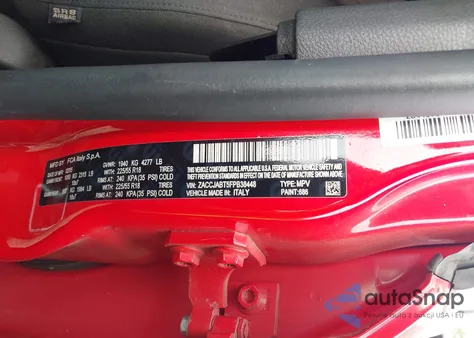 2015 Jeep Renegade Latitude z USA, uszkodzony, nr VIN ZACCJABT5FPB38448